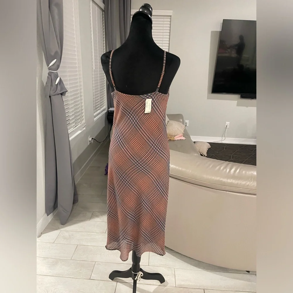 NWT Aeropostale dusty rose plaid slip dress S - Picture 3 of 8